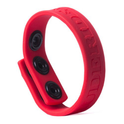 Rude Rider Cockring silicone 3 Snaps Rouge